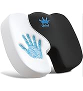 QUTOOL Almofada de espuma viscoelástica para alívio da dor no cóccix, 45 x 36 x 7 cm, capa removível, portátil