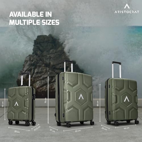 Image of Aristocrat Rock | Trolley Bag, 66 Cm, Medium Hardside Luggage | 4 Wheels, Combination Lock | Polypropylene | Suitcase for Travel | 7 Year International Warranty