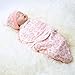 Reborn Baby Dolls Clothes Outfit Accessories Pink Heart Swaddle Blanket & Hat 2 Pcs Set for 17-22 Inch Reborn Doll Newborn Girl&Boy