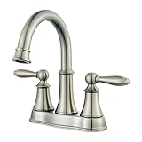 Pfister Courant Bathroom Sink Faucet, zestaw 4-calowy, 2-uchwyt, 3-otworowy, szczotkowane wykończenie niklowe, LF048COKK