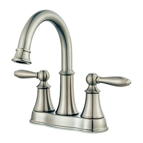 Pfister Courant Bathroom Sink Faucet, zestaw 4-calowy, 2-uchwyt, 3-otworowy, szczotkowane wykończenie niklowe, LF048COKK