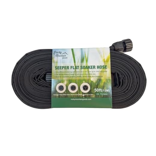 Rocky Mountain Goods Soaker Hose Flat (50’ Pack of 2) - Heavy Duty Double Layer Design - Saves 70% Water - Consistent Drip Throughout Hose - Leakproof Guarantee - Garden/Vegetable Safe