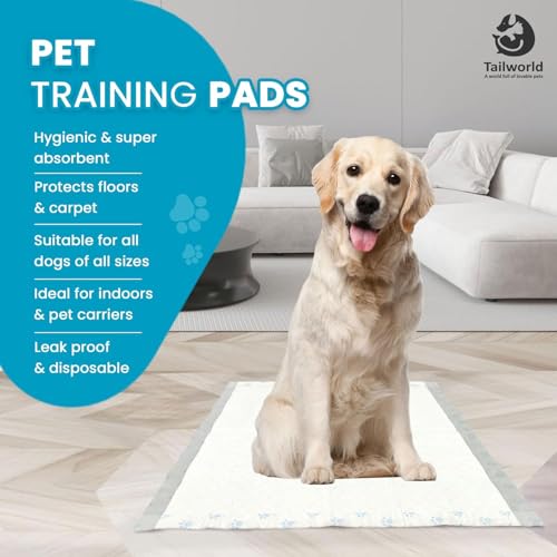 Image of Training Pads, with Odor Lock Technology & Super Absorbent Pee Pads, Leak-Proof Dog Potty Training Pads for Puppies, Dogs,Cats & Rabbits (60 X 60 cm) 50 Pcs