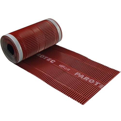 Parotec 30 cm x 5 m – Rouge RAL 3011, bande de haute qualité pour faitage et raccords, idéale pour l'étanchéité et la ventilation des toitures