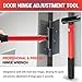 Door Hinge Adjustment Tool, 4 in 1 Hinge Gap Adjusting Wrench Set with Rubber Grip for Round Bolt Hinged Doors, Heavy Duty Steel Hinge Adjuster Wrench for Residential and Commercial