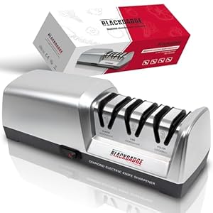 Professional Electric Knife Sharpener for Kitchen Knives, 3-Stages Sharpener System with Diamond Abrasives, Quickly Sharpening, Repair/Restore/Polish Blades