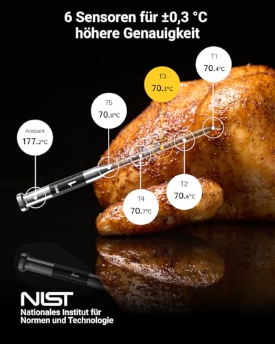 ThermoMaven Fleischthermometer Kabellos, Sub-1G 10X Signal Grillthermometer – Ansicht 4