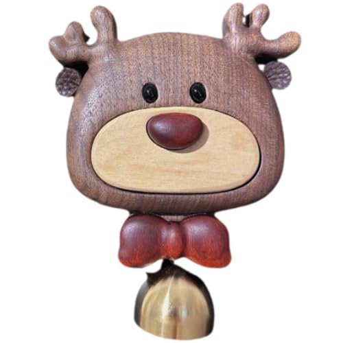 Sonnette de cerf mignonne en bois créative avec carillon magnétique - 2