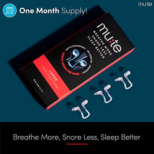 Rhinomed Mute Nasal Dilator For Snore Reduction - Anti-Snoring Aid Solution - Improve Airflow - Comfortable Nose Vents, Breathing Aids For Better Sleep - (Size Large, 3-Pk) #TOP1