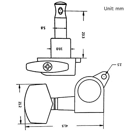 image for Vangoa 3L3R 6 Pieces Closed Guitar String Tuning Pegs Tuner Machine He