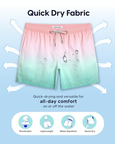 Image of maamgic Mens Swim Trunks 5 Inch with Mesh Lining, Quick Dry Mens Bathing Suit, Swim Shorts for Swimming and Beach