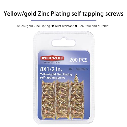 200 tornillos autorroscantes de cabeza plana #8 x 1/2 pulg miniatura 6