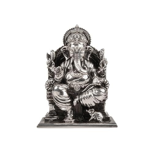Image of Artarium Lalitasana Ganesha Idol 999 Pure Silver (15 gm), Ganpati Bappa Murti for Pooja, Home Mandir, Office Decor, Auspicious Gift for Diwali, Housewarming & Festivals - 2.5 Inch