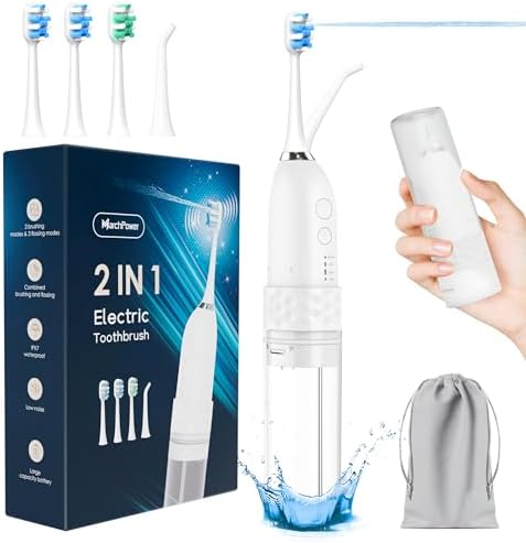 Marchpower Cepillo de Dientes Eléctrico con Irrigador, 2 En 1 Irr...