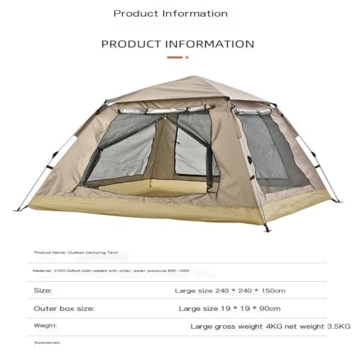 Carpa plegable portátil ligera para camping 2 personas miniatura 2