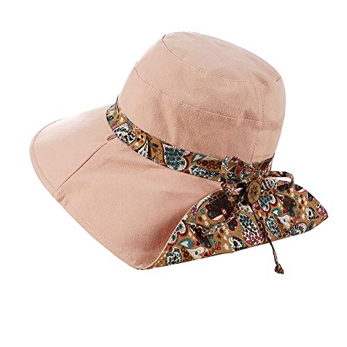 Boyfriend Cardig Damen Sonnenschutz Sonnenhüte Sommer Strandhüte Faltbar Sommerhut Sonnenhut Anti-UV Breit Rand Kappe mit Nackenschutz Cover