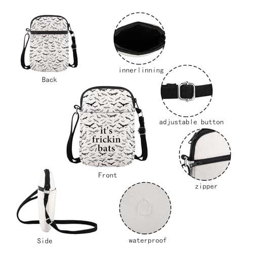 JXGZSO Bat Lover Gift It's Frickin Bats Crossbody Bag Spooky Season Merch Spooky Bat Gift3