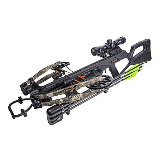 BearX Intense Ready to Shoot Crossbow Package with Scope, Quiver, Bolts, Cocking Rope, and Wax, Strata Finish, One Size (AC03A2AA185)