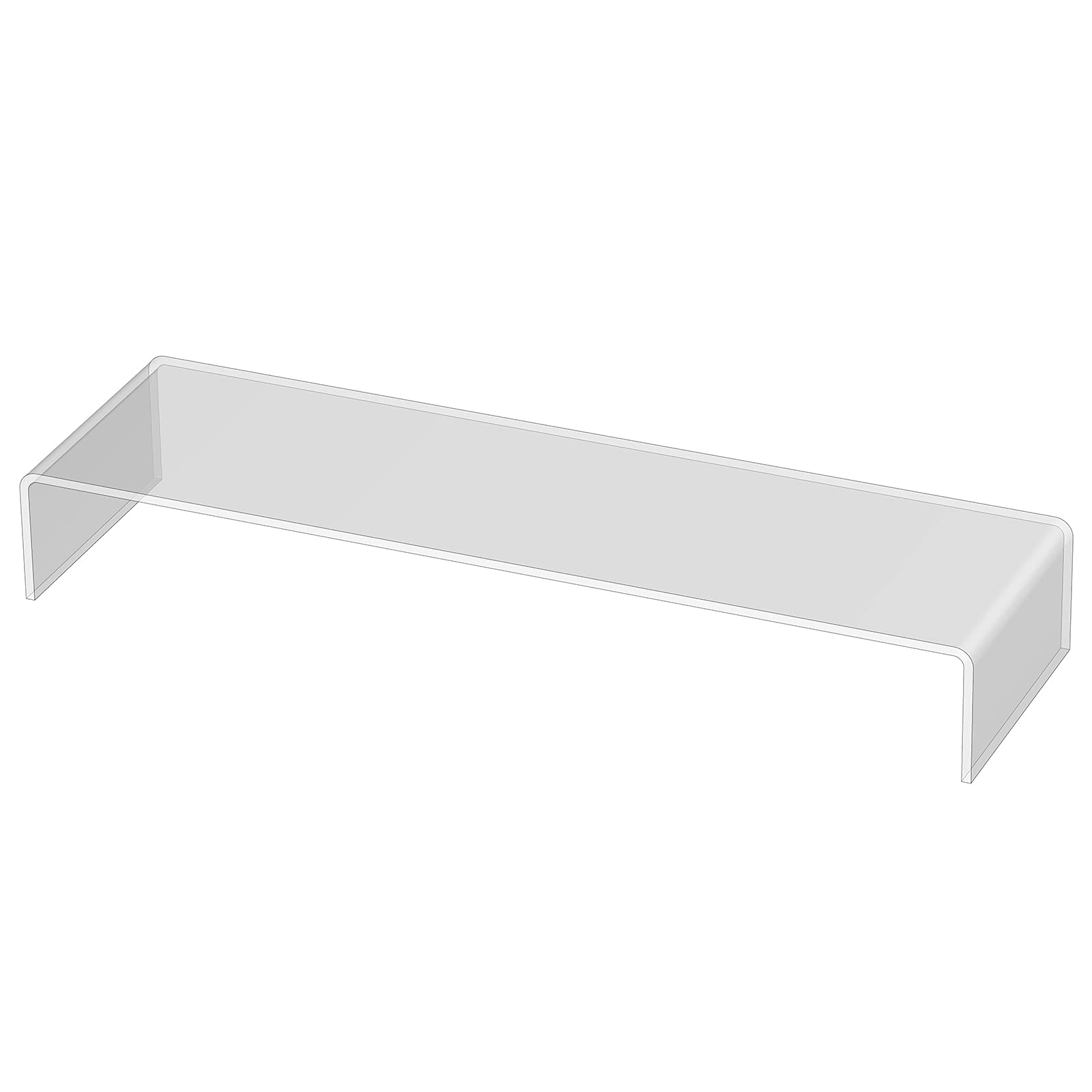 3R W Design Clear Acrylic Display Risers- Premium Shelf Riser Display Stands and Plinths - Hoverstand- Made in UK (6mm-thick-70cm-20cm-10cm, Max Load 2kg)