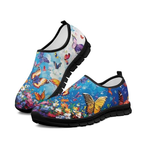 Image of Womens Slip On Walking Shoes Non Slip Loafer Breathable Holiday Travel Shoe Lightweight Casual Low Top Sneakers SizeUS 5.5-11.5