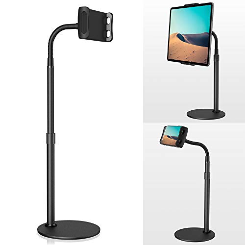 Tablet Stand Holder, Klearlook Metallic Multi-Angle Height Adjustable Tablet Holder 360 Degree Rotation Flexible Arm Gooseneck Stand for All Smartphones and Tablets Up to 12.9