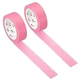 PATIKIL Holographic Washi Tape 0.59 Inch x 10.93 Yards, 2 Roll Self Adhesive Masking Sticker for DIY Art Craft Wrapping Decoration, Light Pink