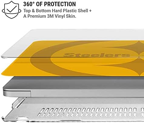 Skinit Case + Skin Compatible with MacBook Air 13in (2020) - Officially Licensed NFL Pittsburgh Steelers Double Vision Design
