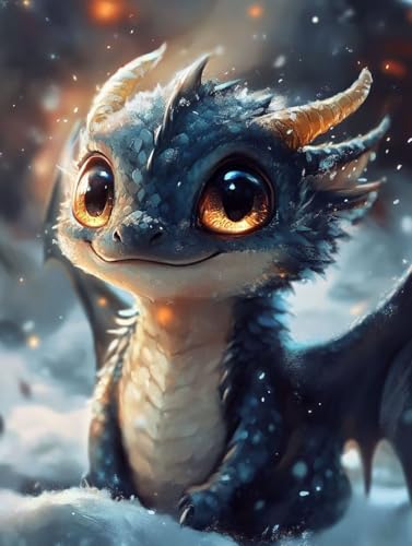 Diamond painting adulte full drill dragon 5D avec strass brillants et toile HD 50x70cm