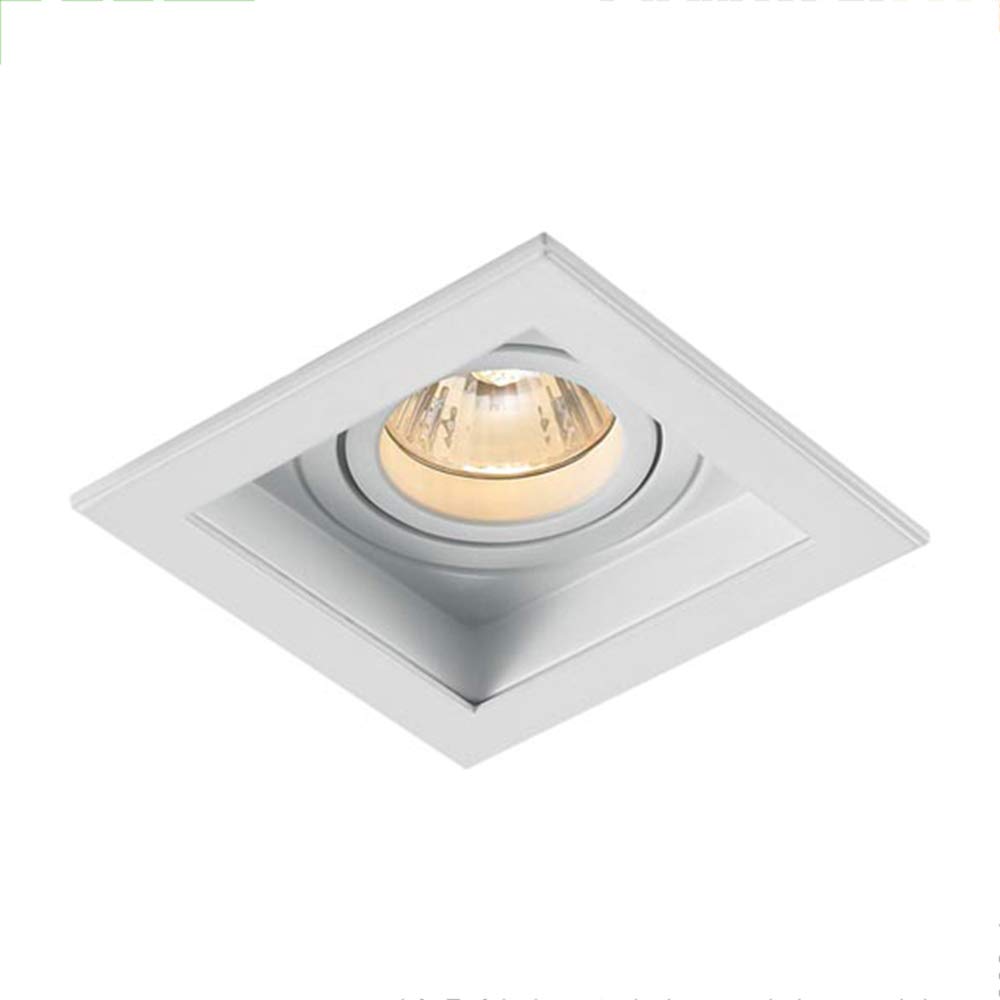 Faretto da incasso a LED Scout GU10, rettangolare, ultra piatto, dimmerabile, orientabile, bianco caldo, 3000 K, IP20, retroilluminato (bianco, set da 5)