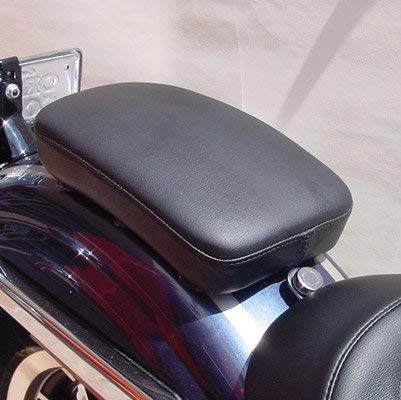 OUMURS Leather Passenger Solo Seat Pillion Pad – 8 Suction Cups, Fits Harley Motorcycle (Diamond Stitch)