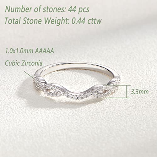 Wuziwen 925 Sterling Silver Infinity Ring