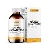 Ferrous Sulfate 325mg Liquid Iron 65mg of Elemental Iron by Llorens Care - 6 oz - Caramel Flavor (6 oz, Caramel)