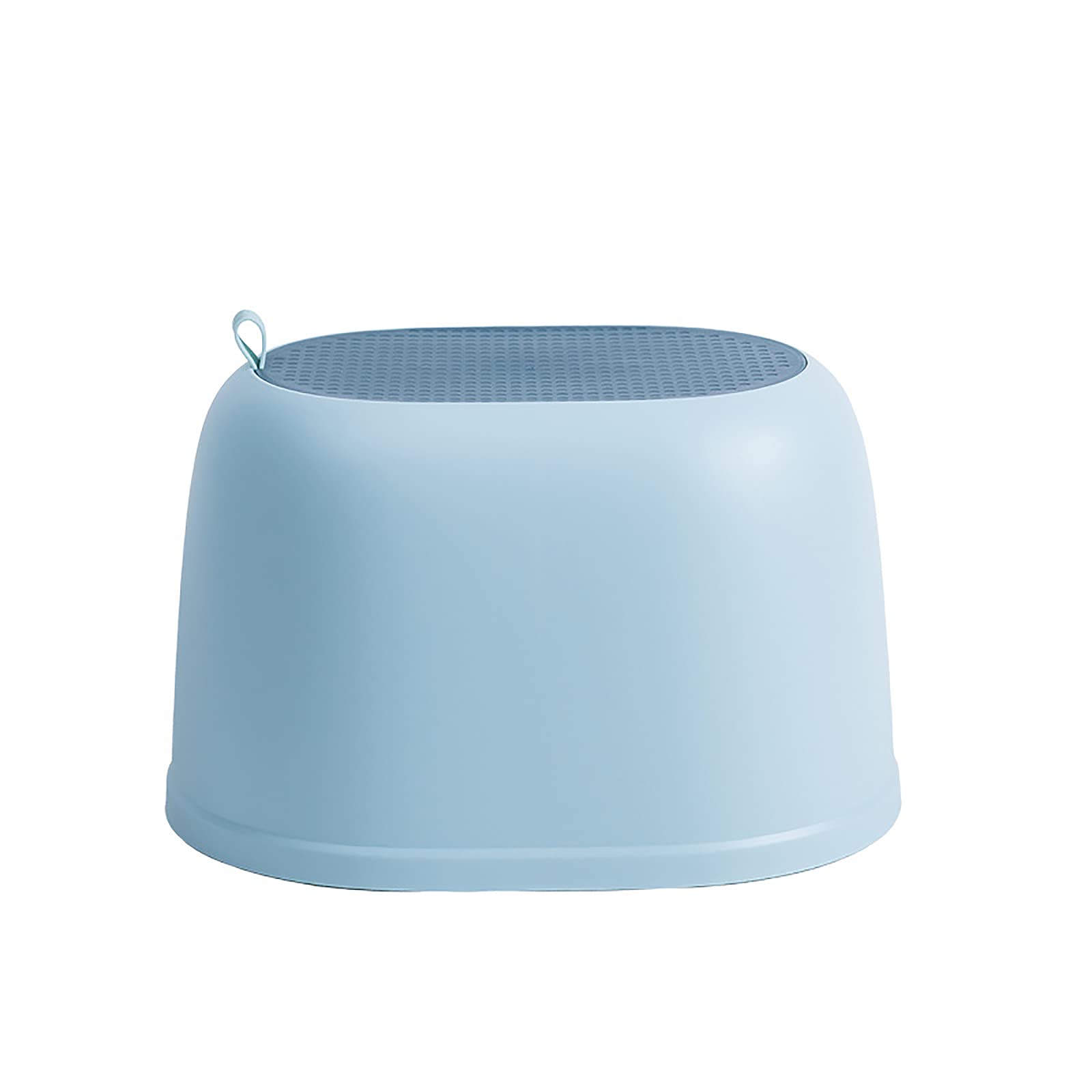 Repose-pied rectangulaire bleu ciel petit pouf design moderne assise