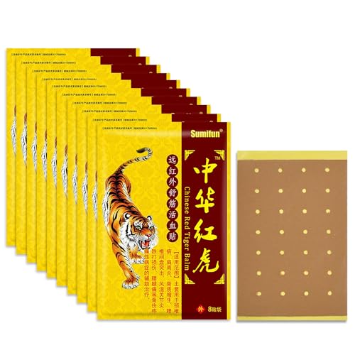 Parche de alivio del dolor de 80 piezas, parche de alivio del dolor de tigre, parche de alivio del dolor de espalda en el cuello, tiritas para músculos doloridos, dolor de espalda y rigidez