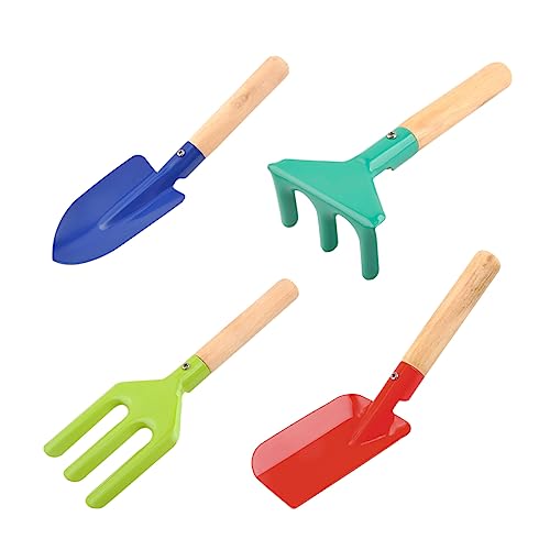 ibasenice Attrezzi Giardinaggio Ragazzo Ragazza Ragazza Forche Rastrelli Cazzuola Manico Legno Leggero Maneggevole Piantare Fiori Ortaggi Aiutare Genitori Nonni Giardino