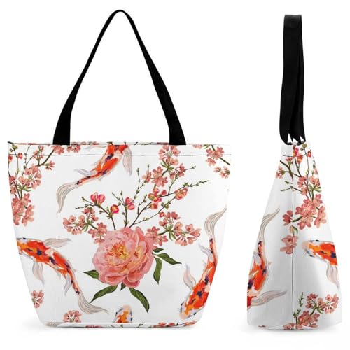Sac à bandoulière fleur poisson rouge idéal pour vos voyages et escapades