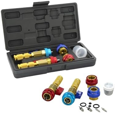 102-Piece Car AC Valve Core Kit With Remover Tool - A/C R12 R134a Refrigeration Repair Set