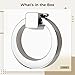 Tressify Stylish Stainless Steel Ring Knocker, Zinc Alloy Pull Handle for Modern Cabinets and Drawers, Bright Silver Look
