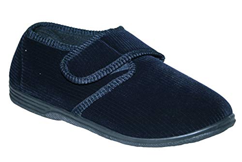 Diabetic Orthopedic Men's Easy Close Wide-Fitting Touch Close Bar-strap Shoe Slippers Sizes 6-14