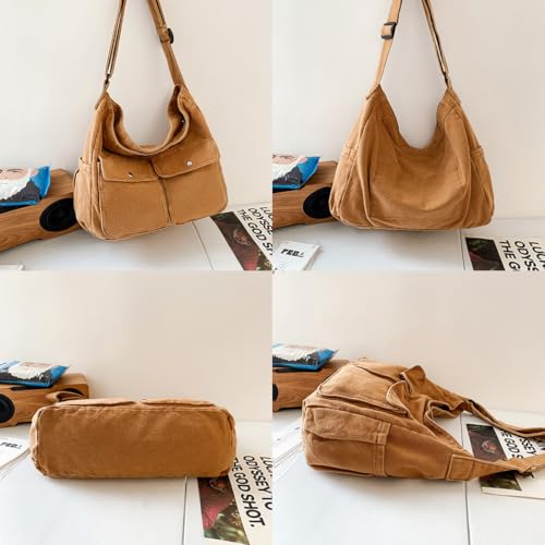 Image of Messenger Bag Hobo Crossbody Bags for Women Canvas Bag Crossbody Tote Bag Shoulder Bag