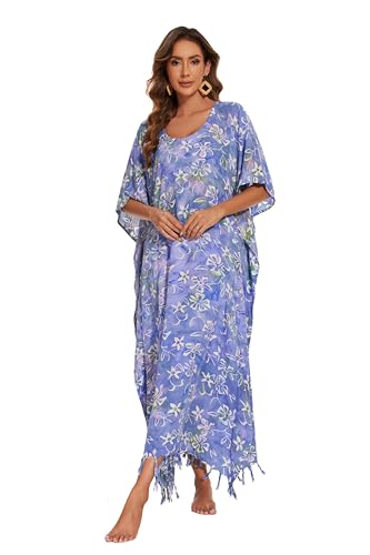Image of Beautybatik Women Hand Blocked Batik Rayon Caftan Kaftan Bali Loungewear Maxi Plus Size Long Dress XL to 4X