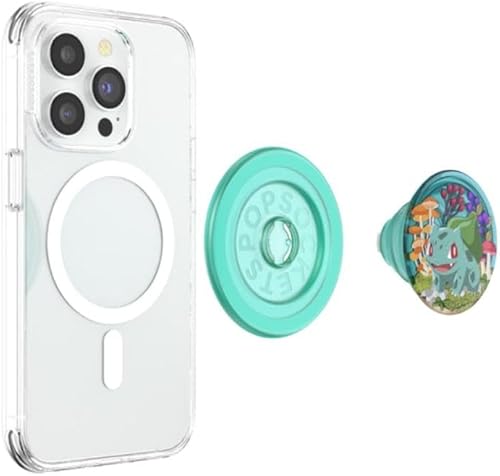 Miniatura 4 de PopSockets Bulbasaur - Agarre para teléfono MagSafe con soporte, soporte magnético, parte superior intercambiable, sujeción segura para fundas
