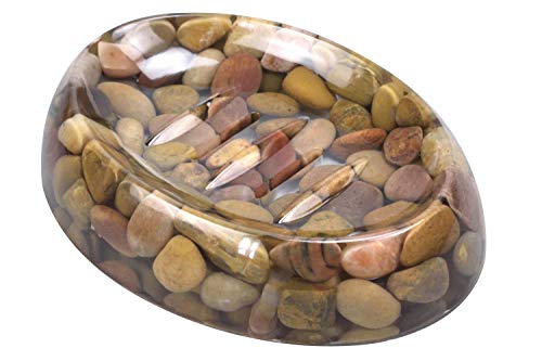 Stone Pebbles Soap Dish for Shower and Bathroom