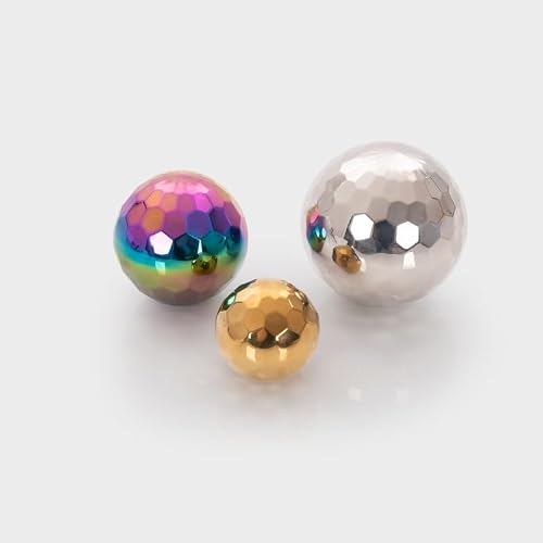 tickit sensory stainless steel balls – mirrored faceted balls with sound and movement for sensory exploration, motor skill development and early learning