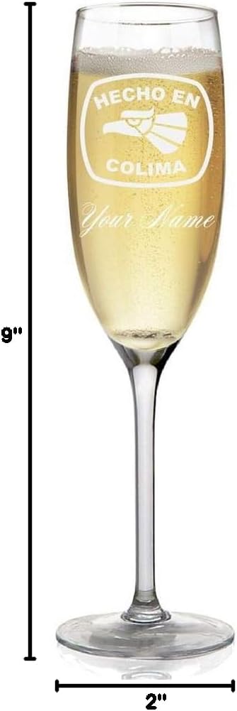 Champagne Glass, Hecho en Colima, Personalized Engraving Included