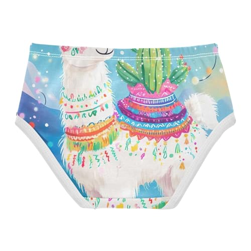 Cotton Toddler Girls Underwear Cute Colorful Alpaca Llama Blue Panties Little Girl Bright Briefs Underpants 2t2