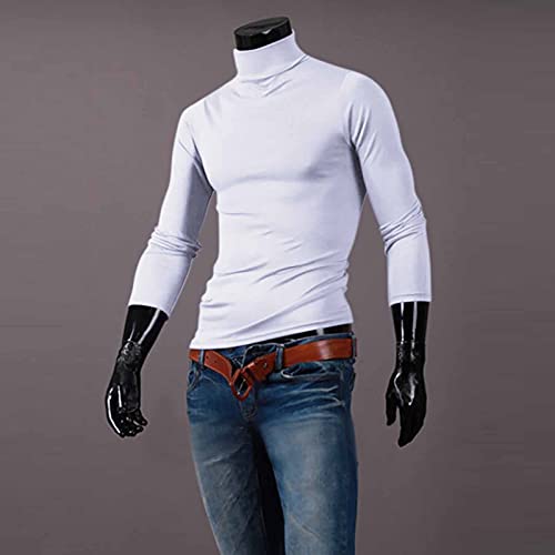 Turtle Neck Men Casual Lightweight Top T-Shirt Long Sleeve Underwear Winter Basic Pullover Slim Soft Comfy Stretch Shirts4