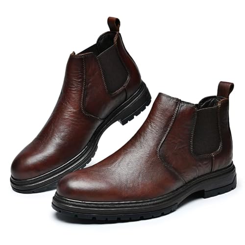 Image of Men's Chukka Boots Genuine Leather Ankle Boot for Men Classic Casual Oxford Style Footwear