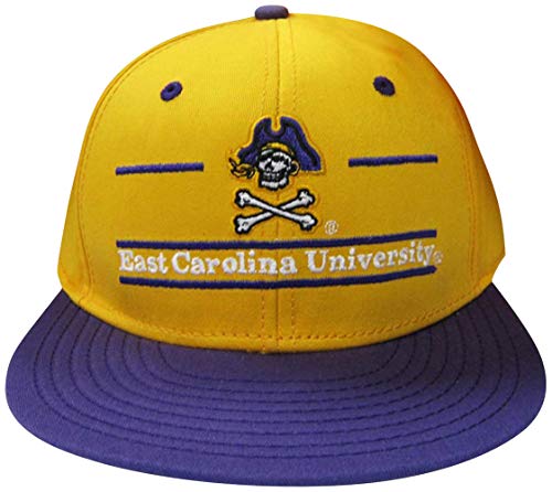 East Carolina Pirates Classic Split Bar Snapback Adjustable Plastic Snap Back Hat/Cap Yellow
