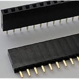 ピンソケット 1×15=15P 基板間11mm 金メッキ 2.54mmピッチ 2個入＜con-037＞